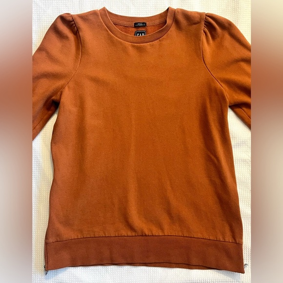 GAP Maternity Women’s Orange Sweatshirt Long-Sleeve Side Zippers Adjustable - Picture 2 of 13
